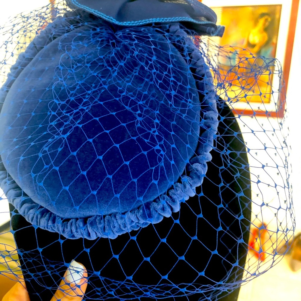 Elegant Royal Blue British Headpiece(British Hat)